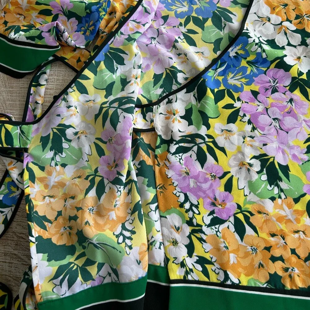 Ann Taylor Blooming Floral Spring Garden Kimono Top Wrap Blouse Shirt XS or S
